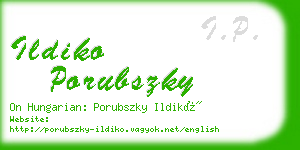 ildiko porubszky business card